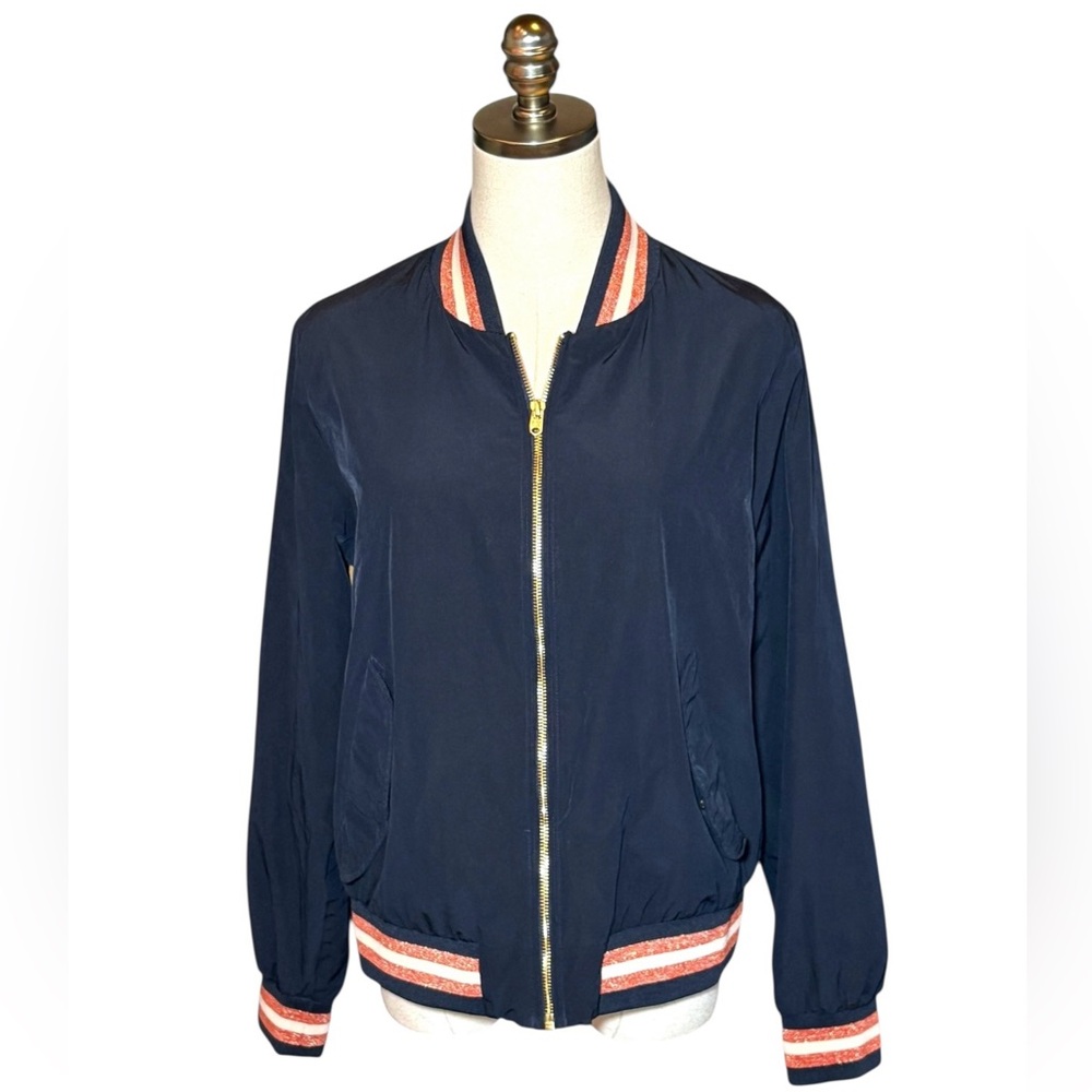 Scotch & Soda Fruity Friday Bomber Jacket Navy Striped Accents L